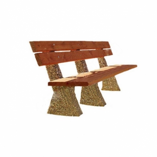 Скамейка из дерева и бетона "Поло Лайн"