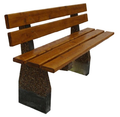 Скамейка из дерева и бетона "Поло"