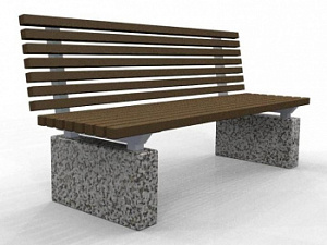 Скамейка из бетона "Таун со спинкой 150"