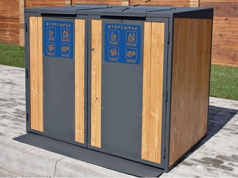 Контейнерный шкаф «Блок композит» для раздельного сбора мусора